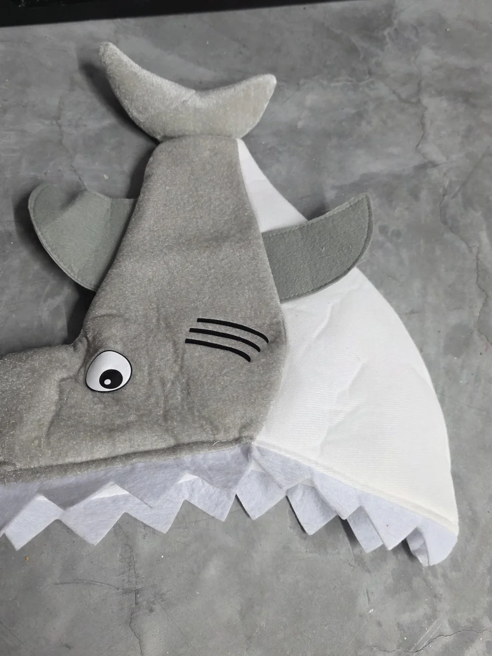Grey & White Shark Hat